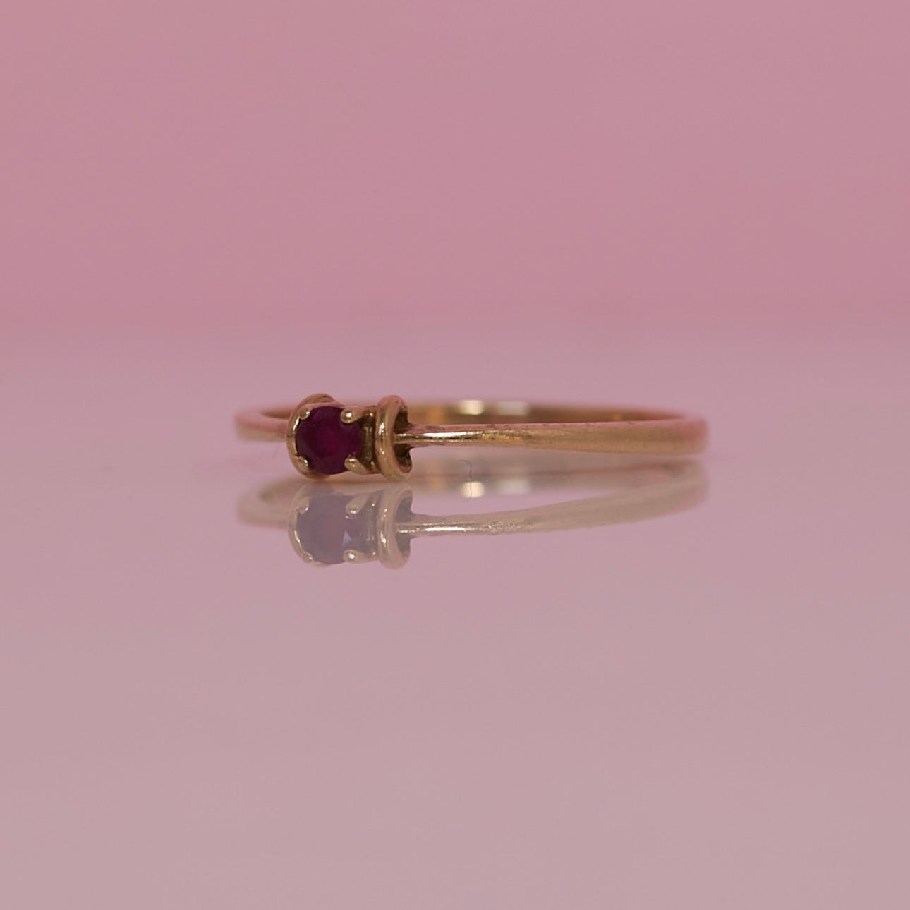 9ct gold ruby solitaire ring