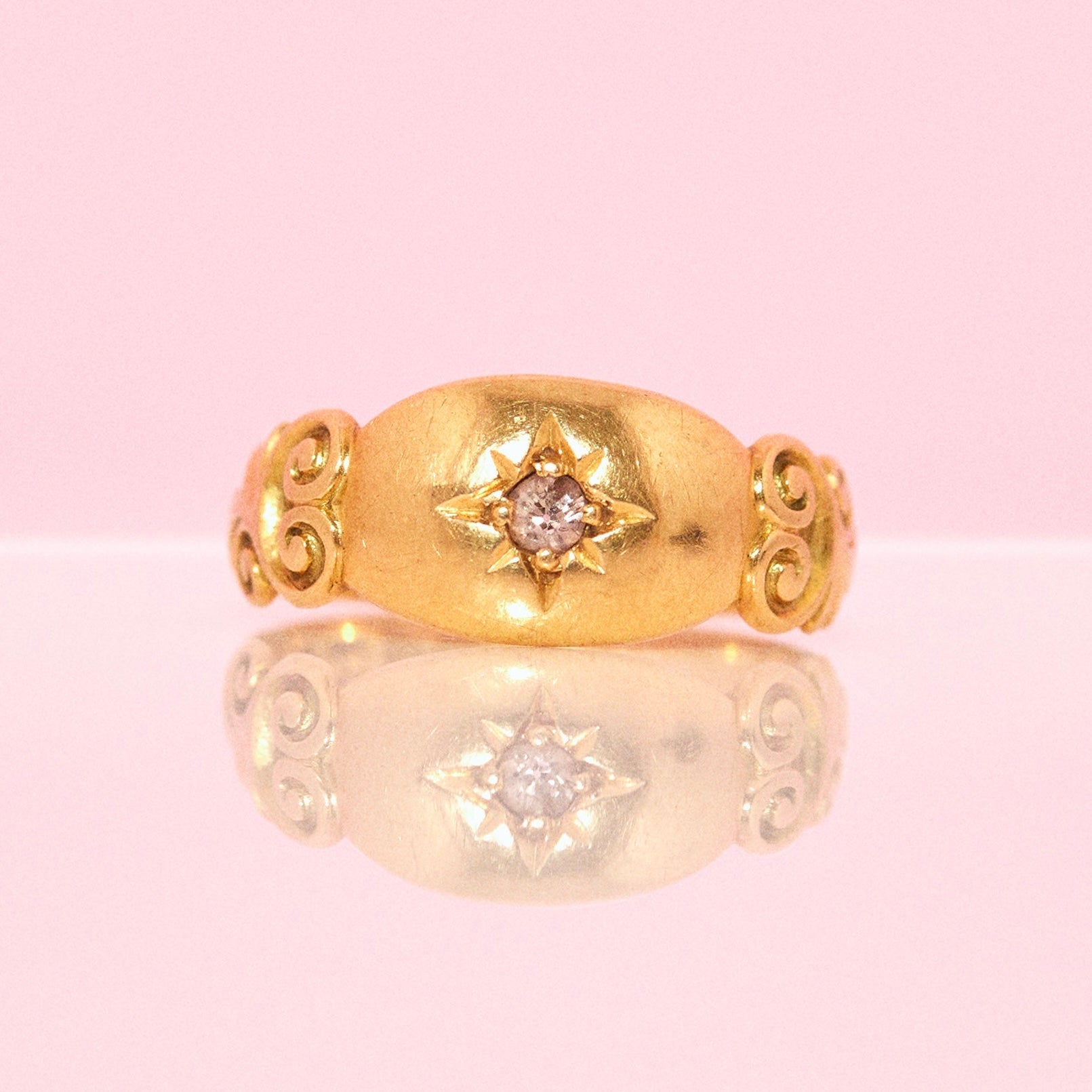 18ct gold diamond starburst gypsy ring from 1899