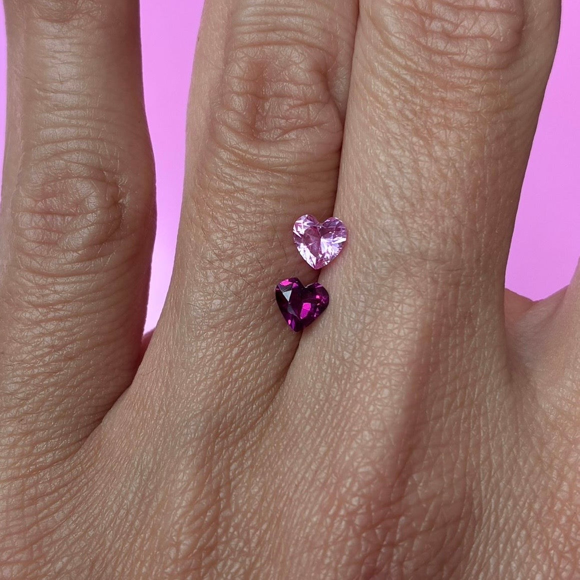 9ct gold heart shaped pink sapphire signet pinky ring (made to order)