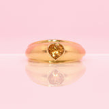 14ct gold heart shaped citrine signet ring