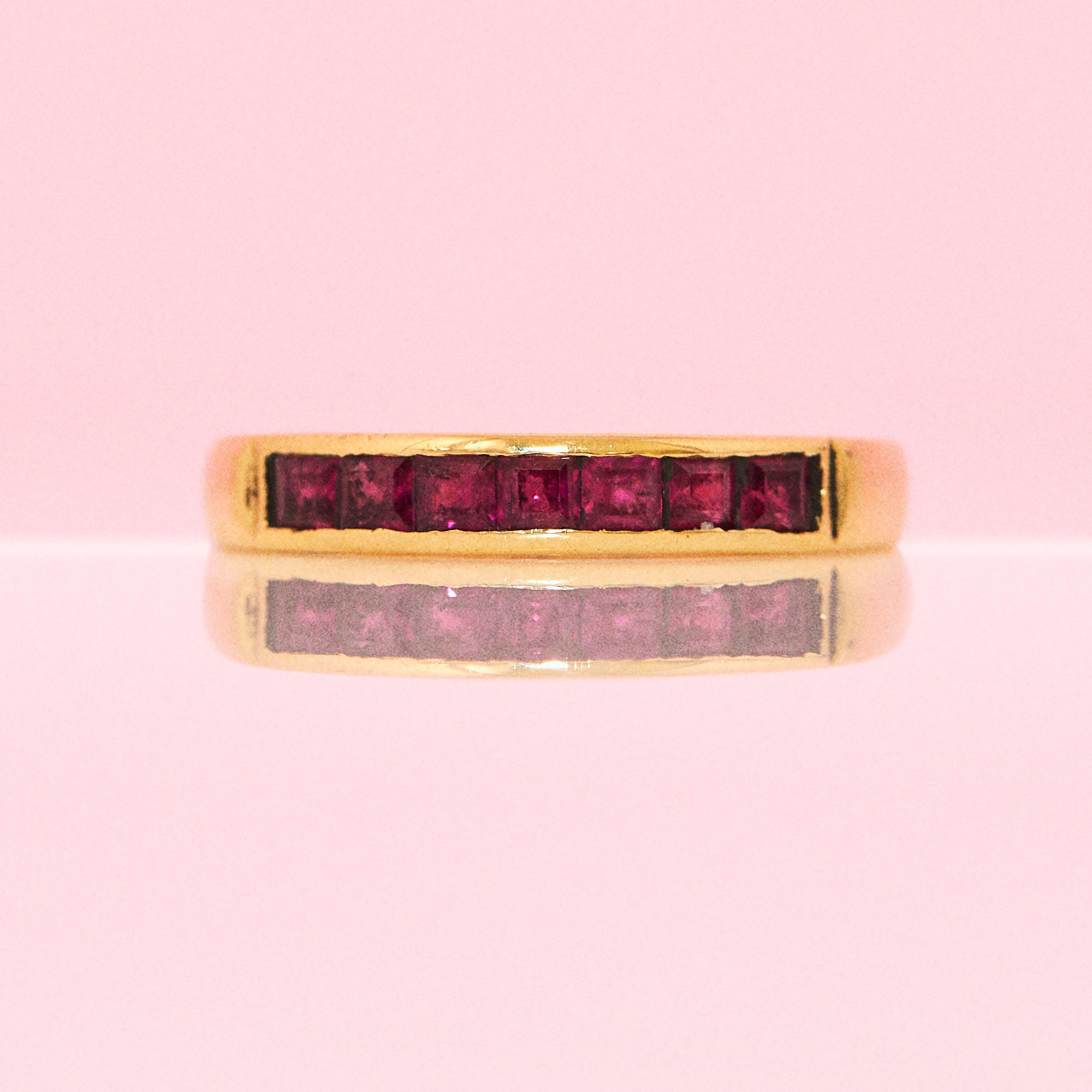 18ct gold ruby half eternity ring