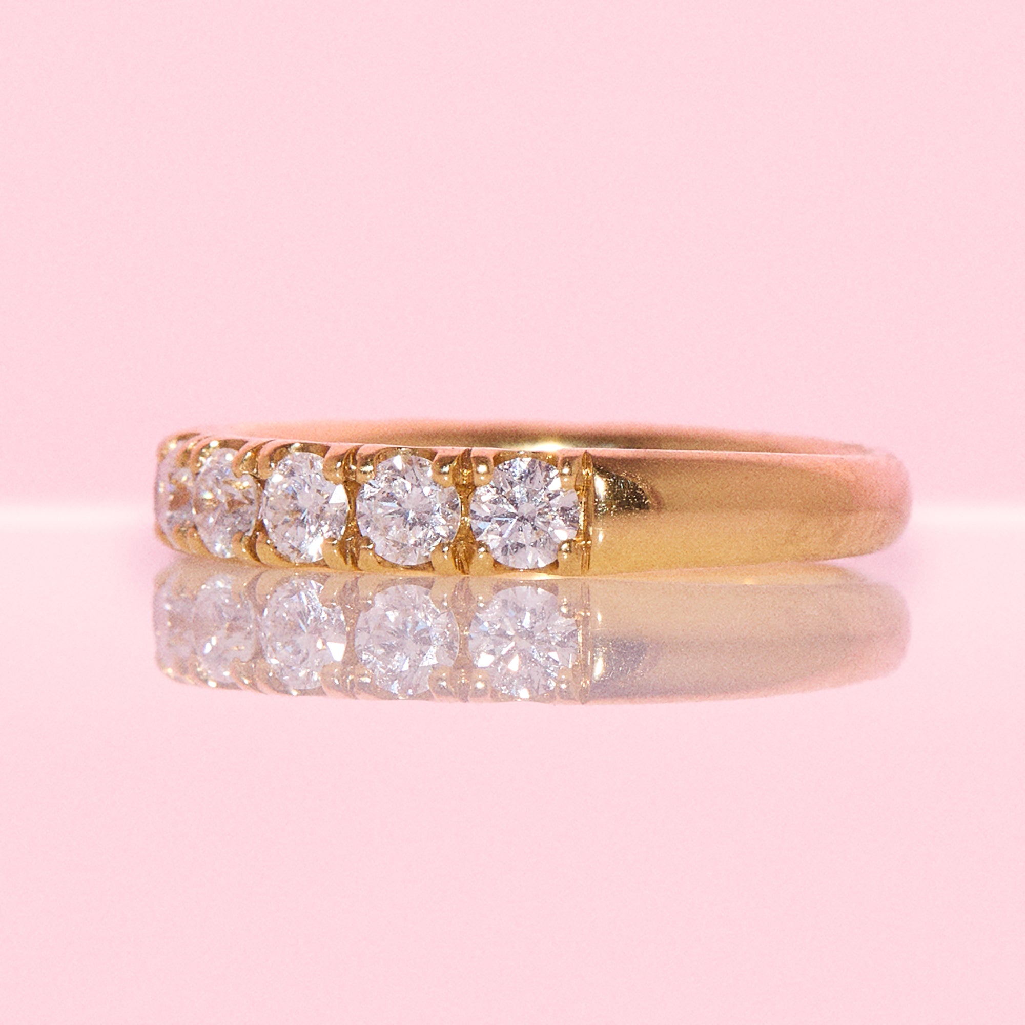 18ct gold 1.10ct diamond half-eternity ring