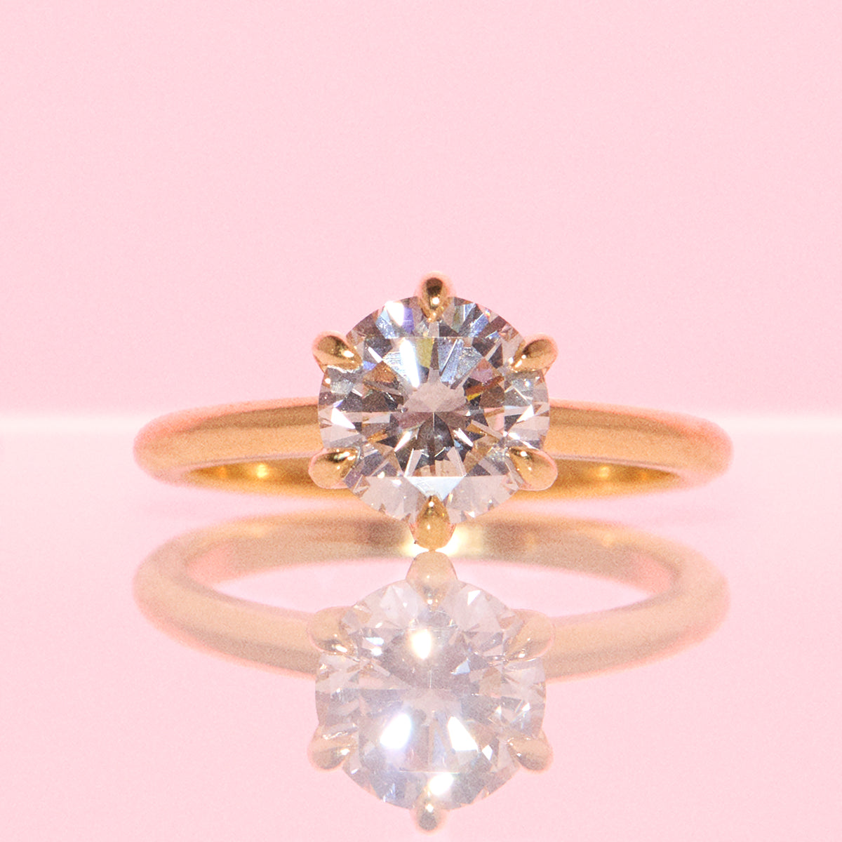 18ct yellow gold 1.56ct round brilliant cut diamond ring