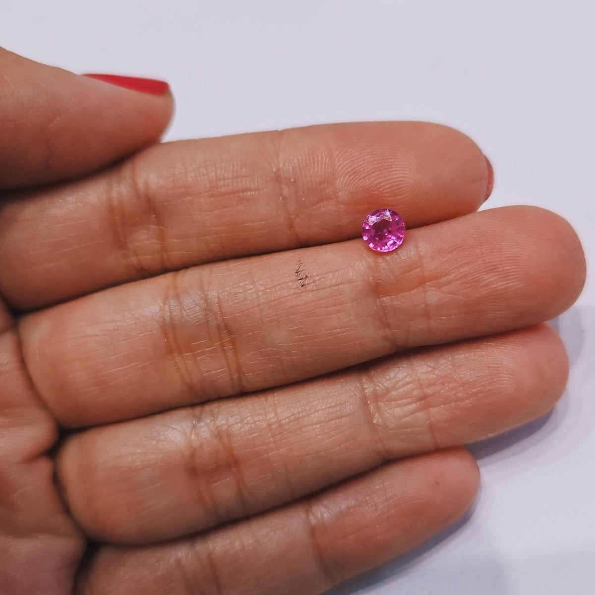 18ct white gold round pink sapphire and diamond ring (Made to order)