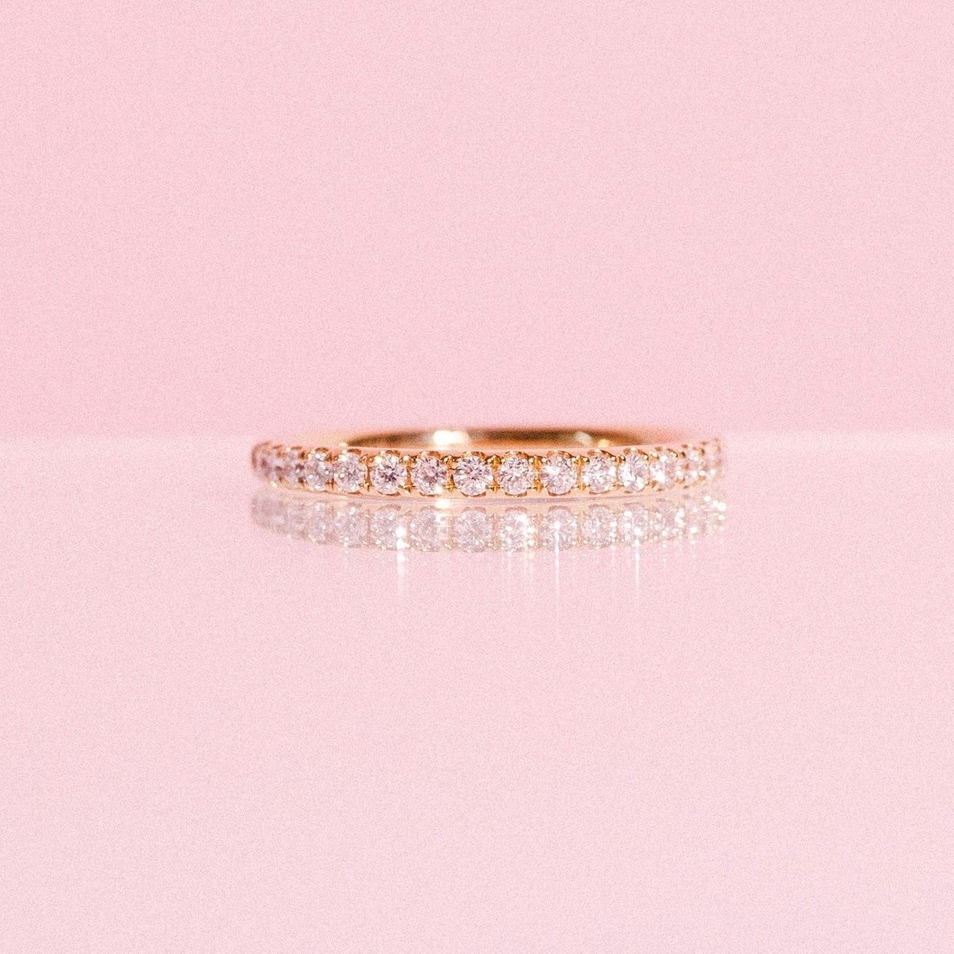 18ct gold 0.34ct diamond half-eternity ring