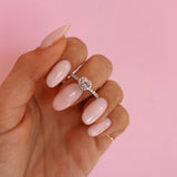 Platinum heart shaped pink diamond ring