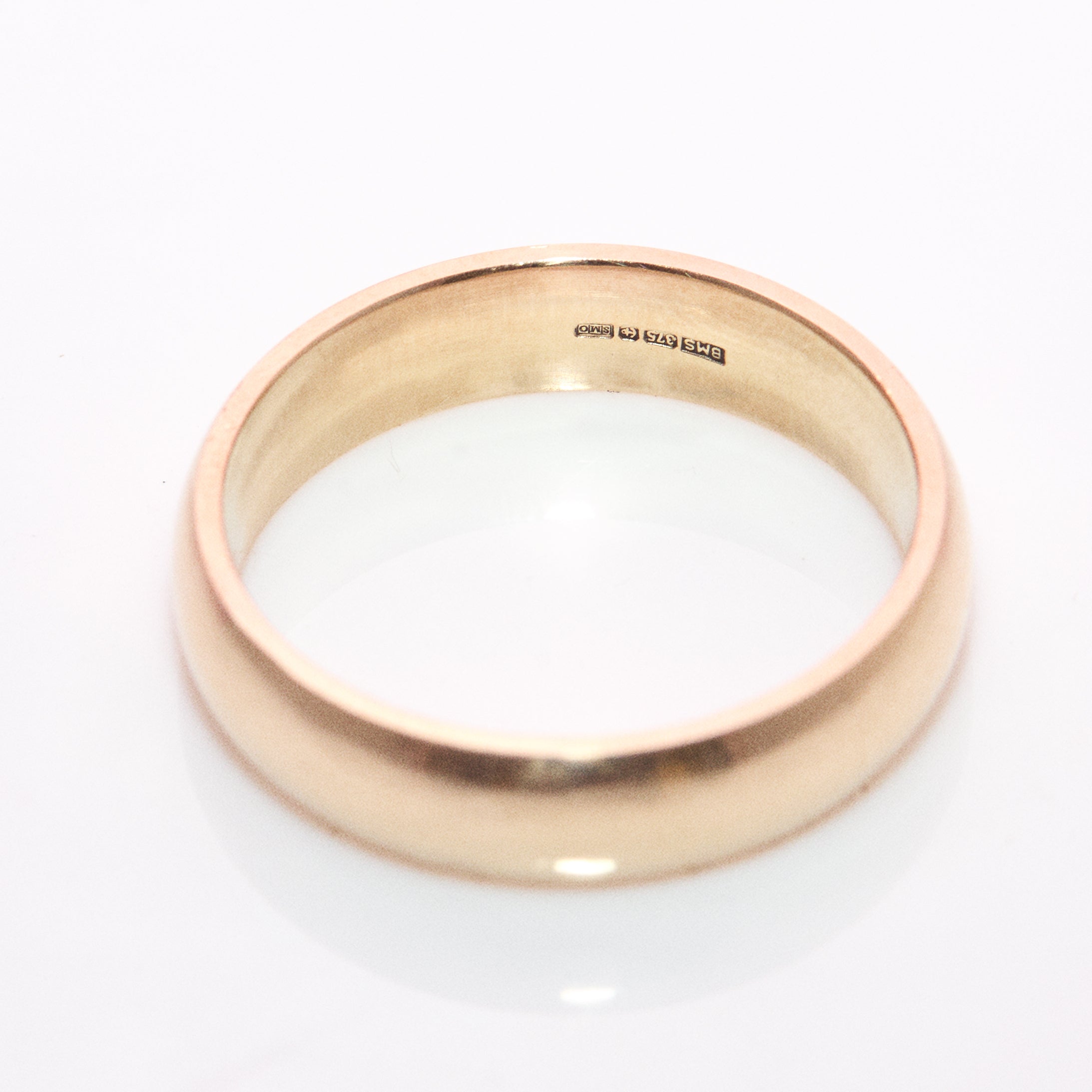 9ct gold mens 5mm medium court band (made to order)