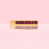 18ct gold ruby half eternity ring