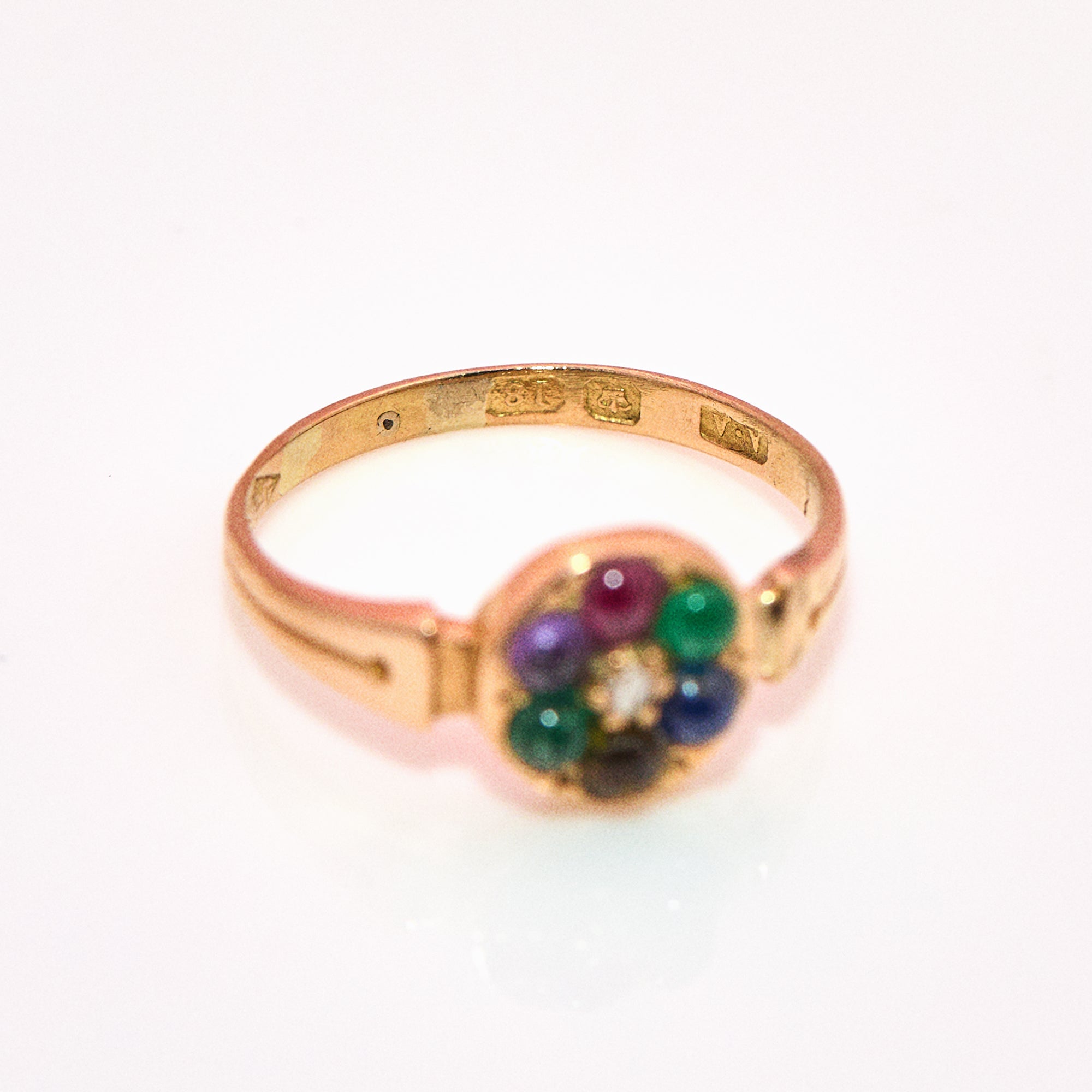 18ct gold acrostic ‘DEAREST’ ring