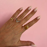 18ct white gold wishbone ring