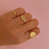 18ct yellow gold 0.91ct yellow diamond three stone ring