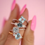 Platinum blue topaz ring