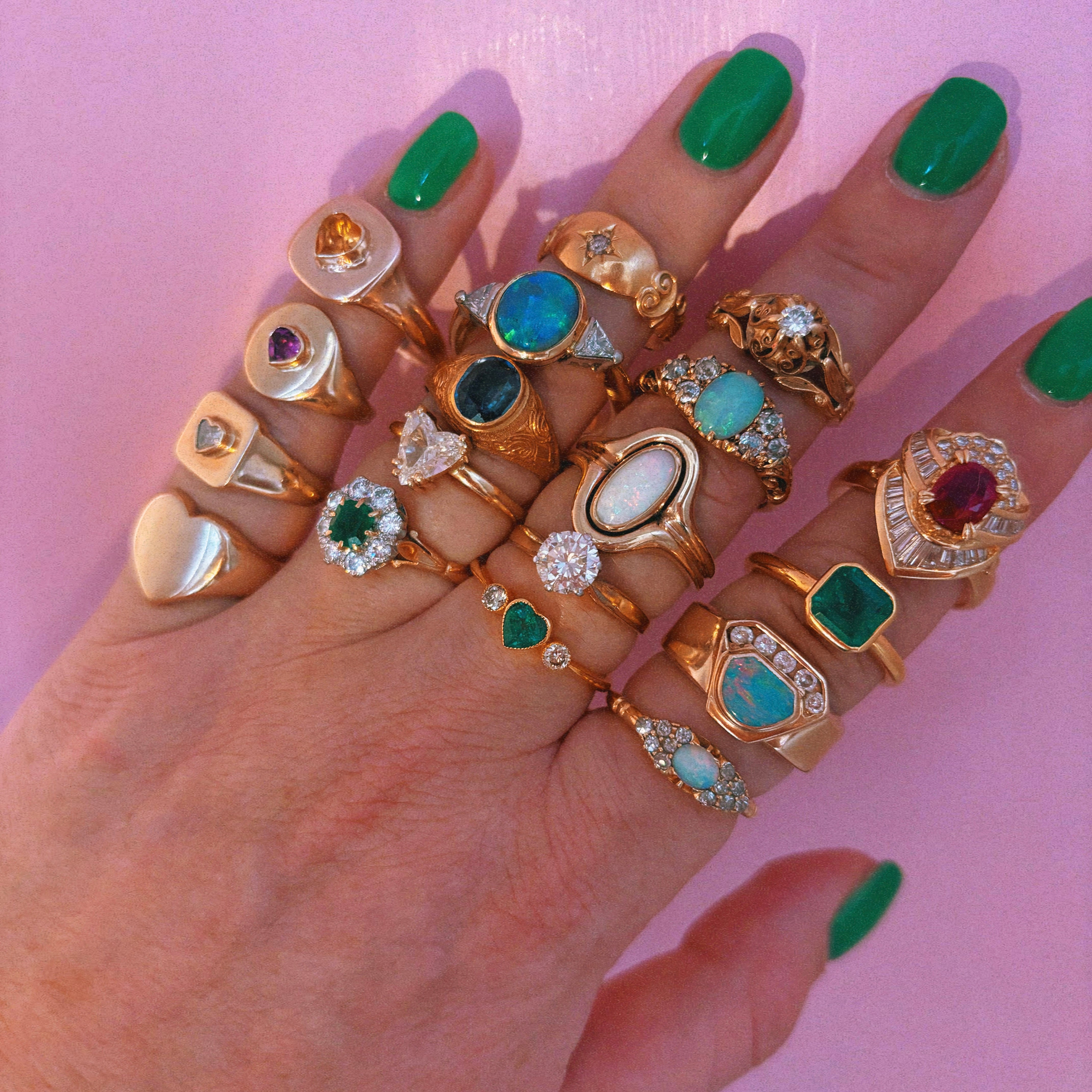 9ct gold heart shaped heavy signet ring from 1960 (made to order)