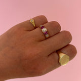 18ct gold ruby and diamond five stone ring