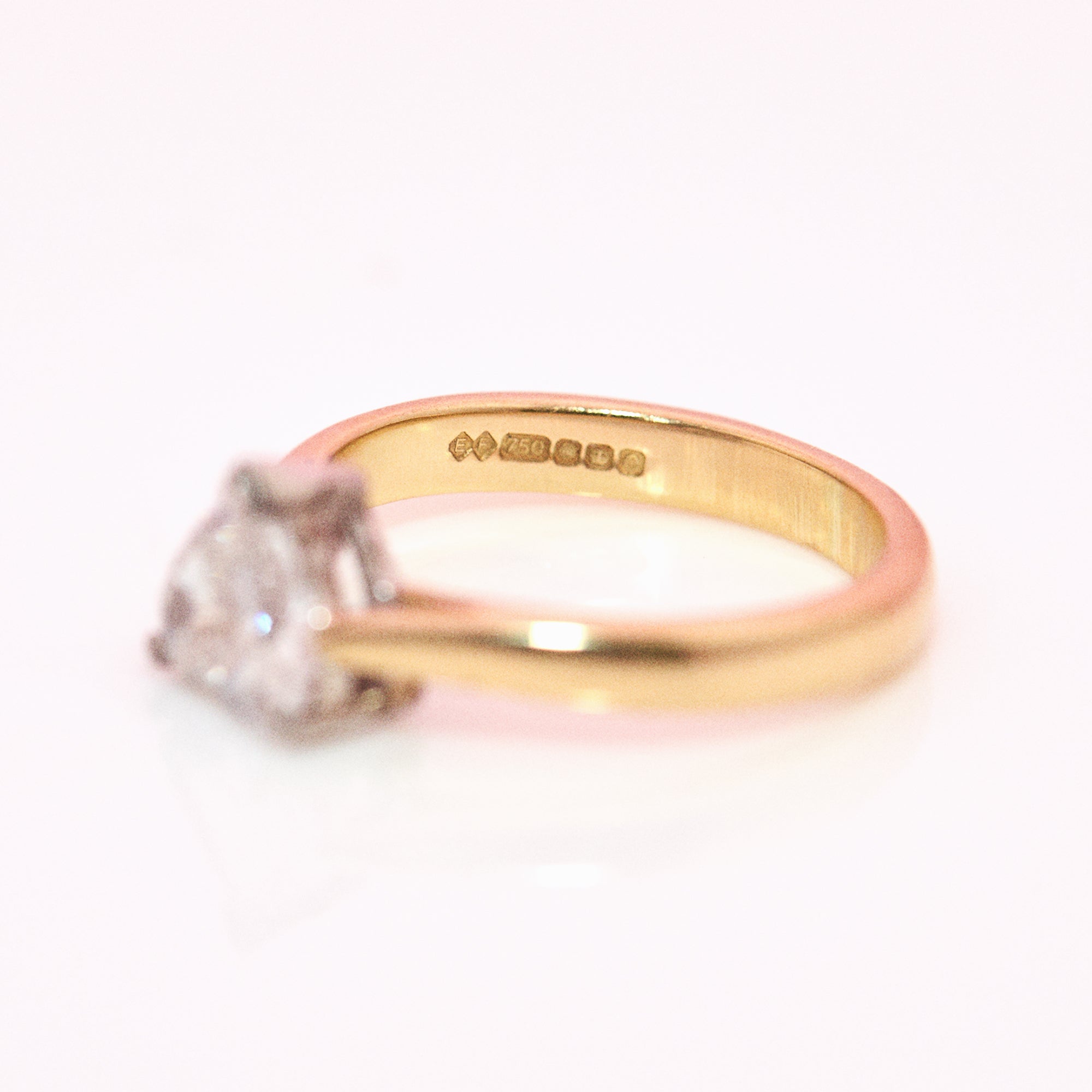 18ct gold 1ct heart shaped diamond ring