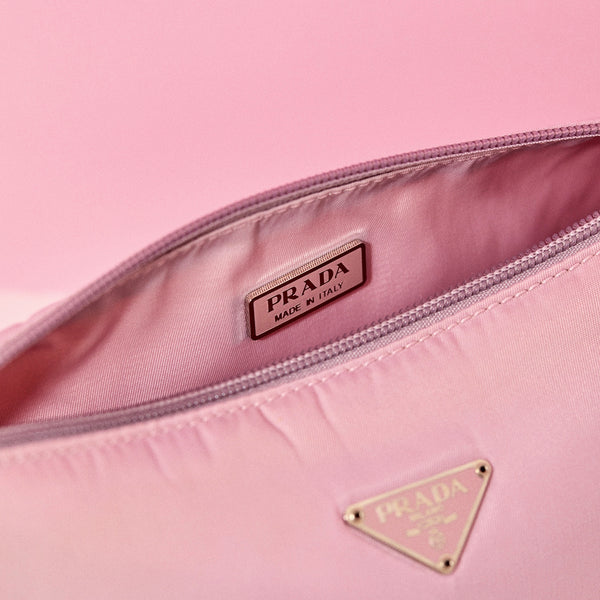 Prada pink nylon shoulder bag