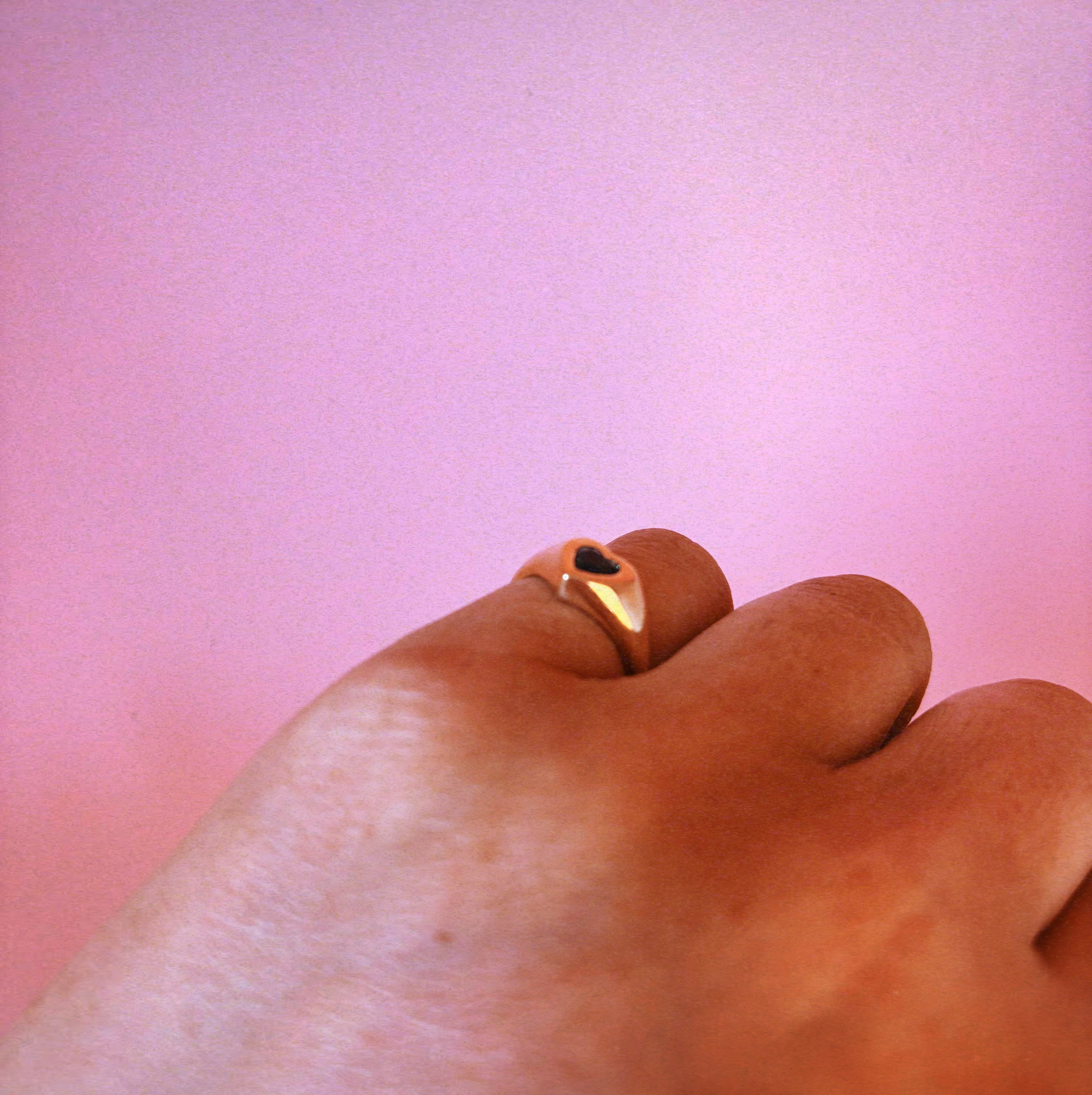 9ct gold heart shaped teal sapphire signet pinky ring (made to order)