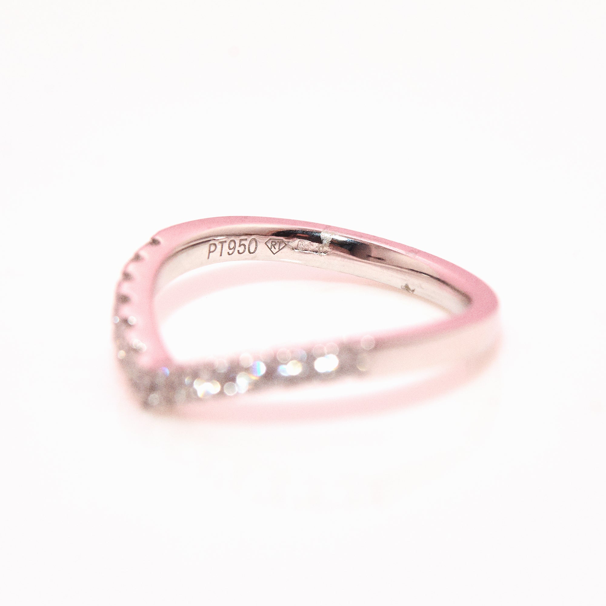 Platinum curved diamond half-eternity ring