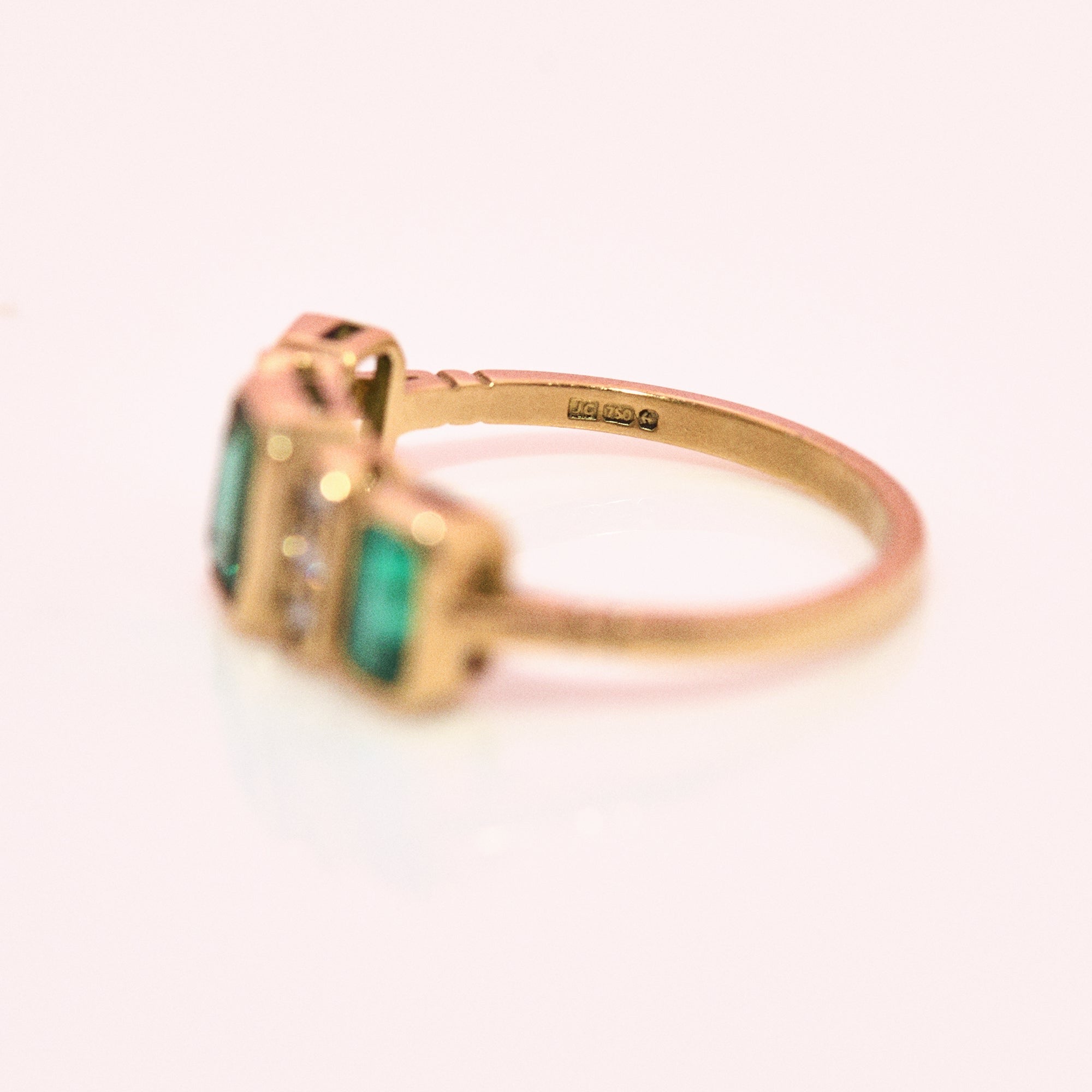 18ct gold emerald and diamond ring (made to order)