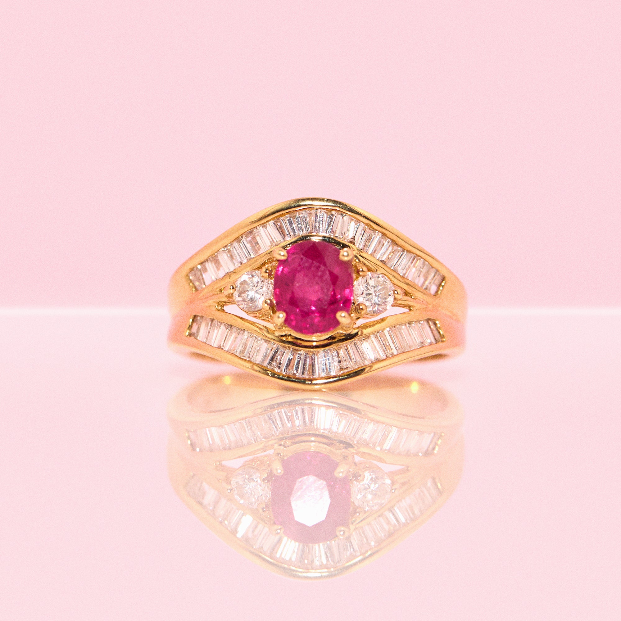 18ct gold ruby and diamond ring