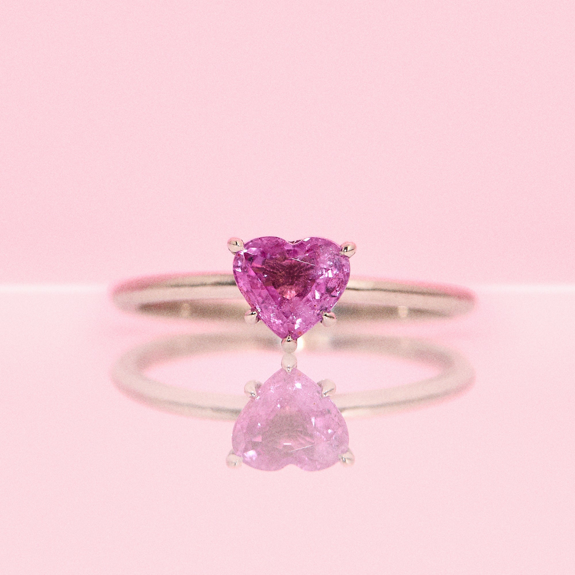 18ct white gold 1.26ct heart-shaped pink sapphire ring (made to order)