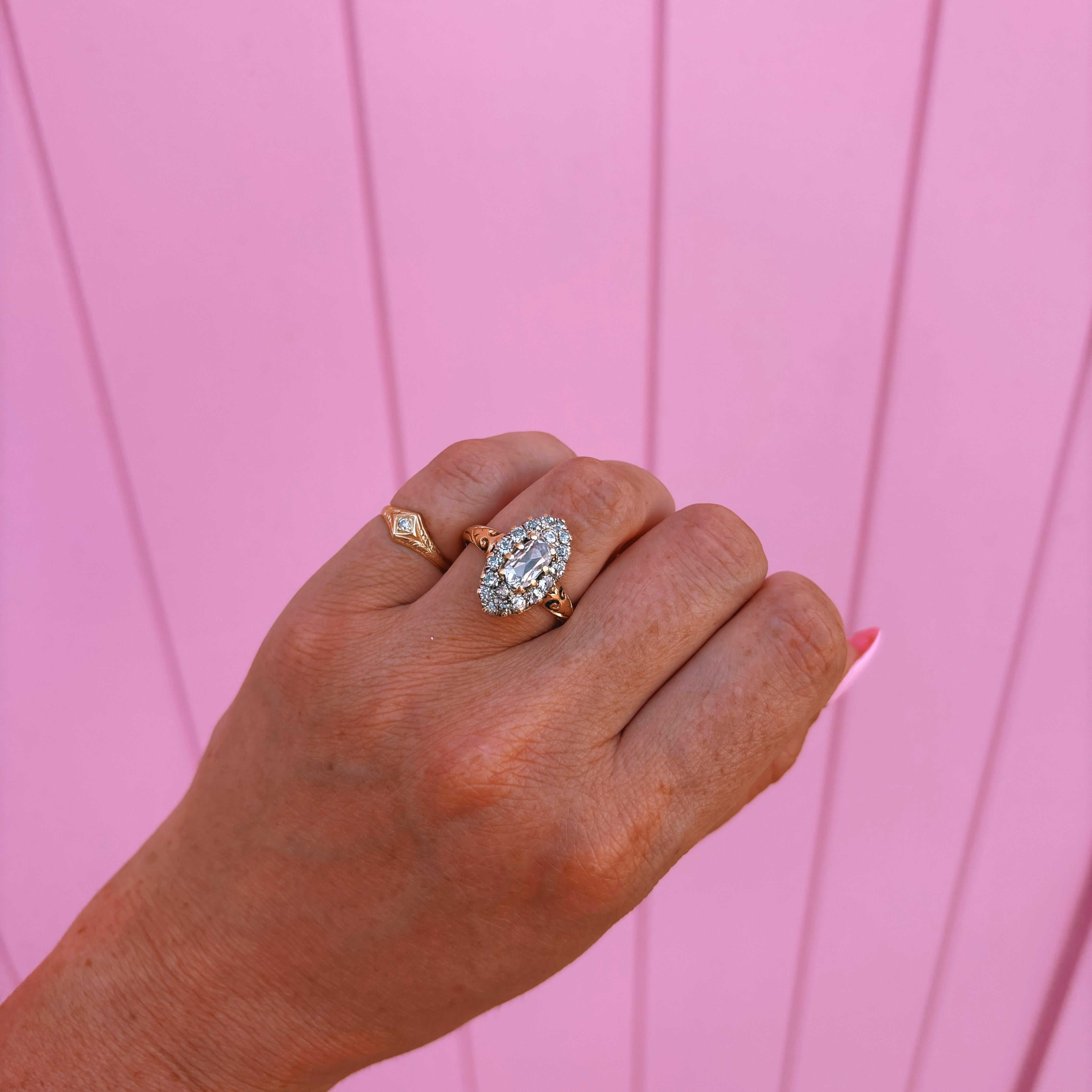 18ct gold diamond marquise ring