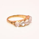 18ct gold Victorian moonstone five stone ring