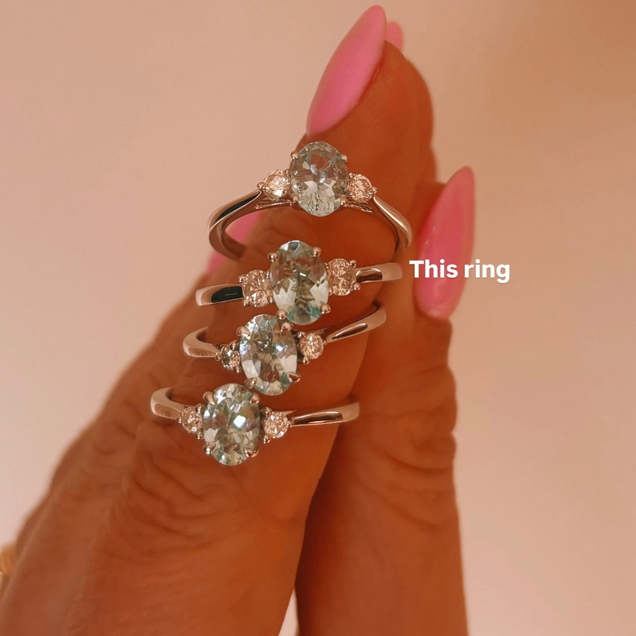 9ct white gold 0.66ct aquamarine and 0.29ct diamond ring
