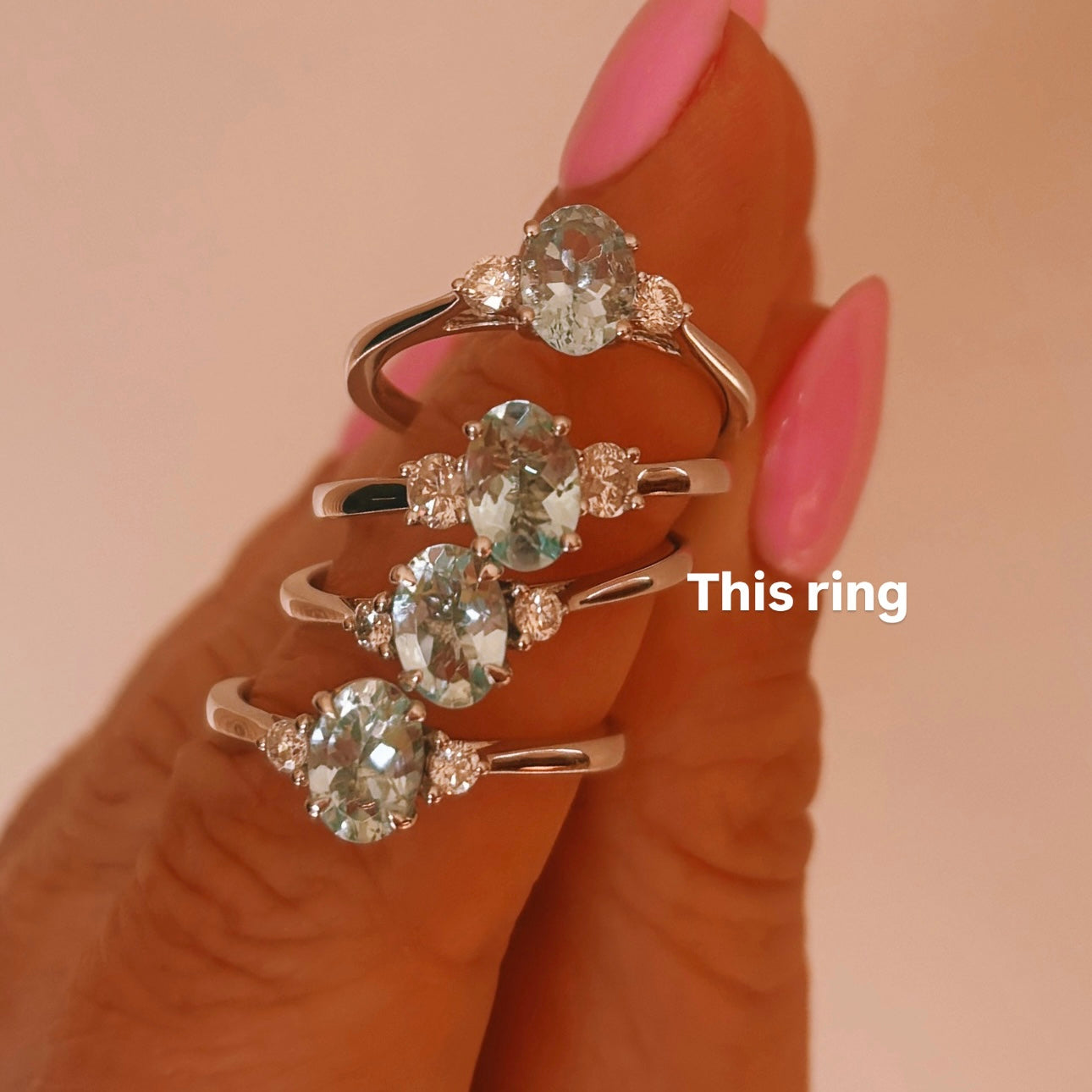 9ct white gold 0.72ct aquamarine and 0.10ct diamond ring