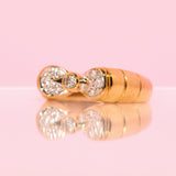 18ct gold diamond bow ring