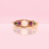 22ct gold opal and tourmaline ring