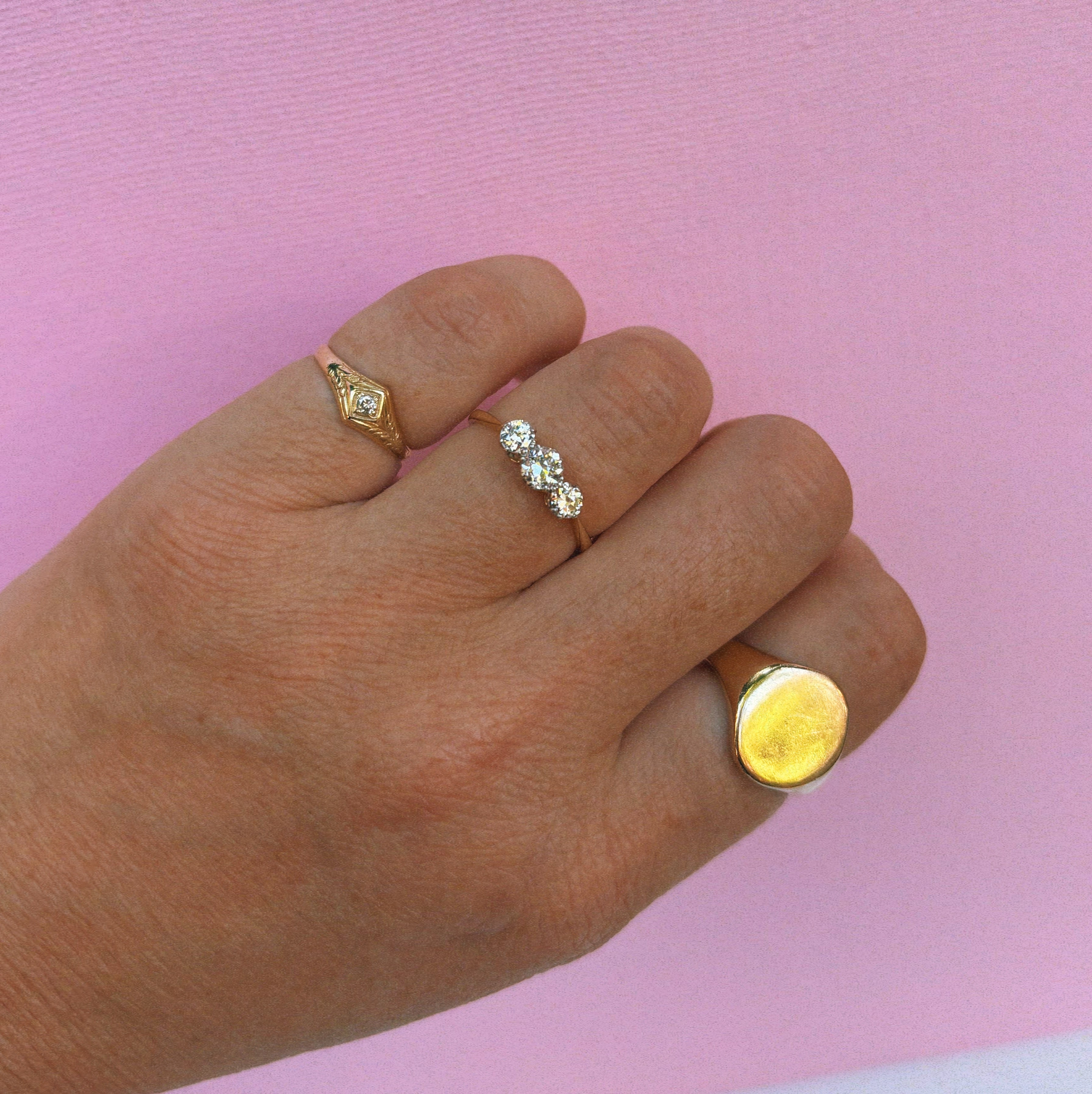 18ct gold 0.70ct diamond trilogy ring