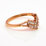 18ct gold diamond curved ring