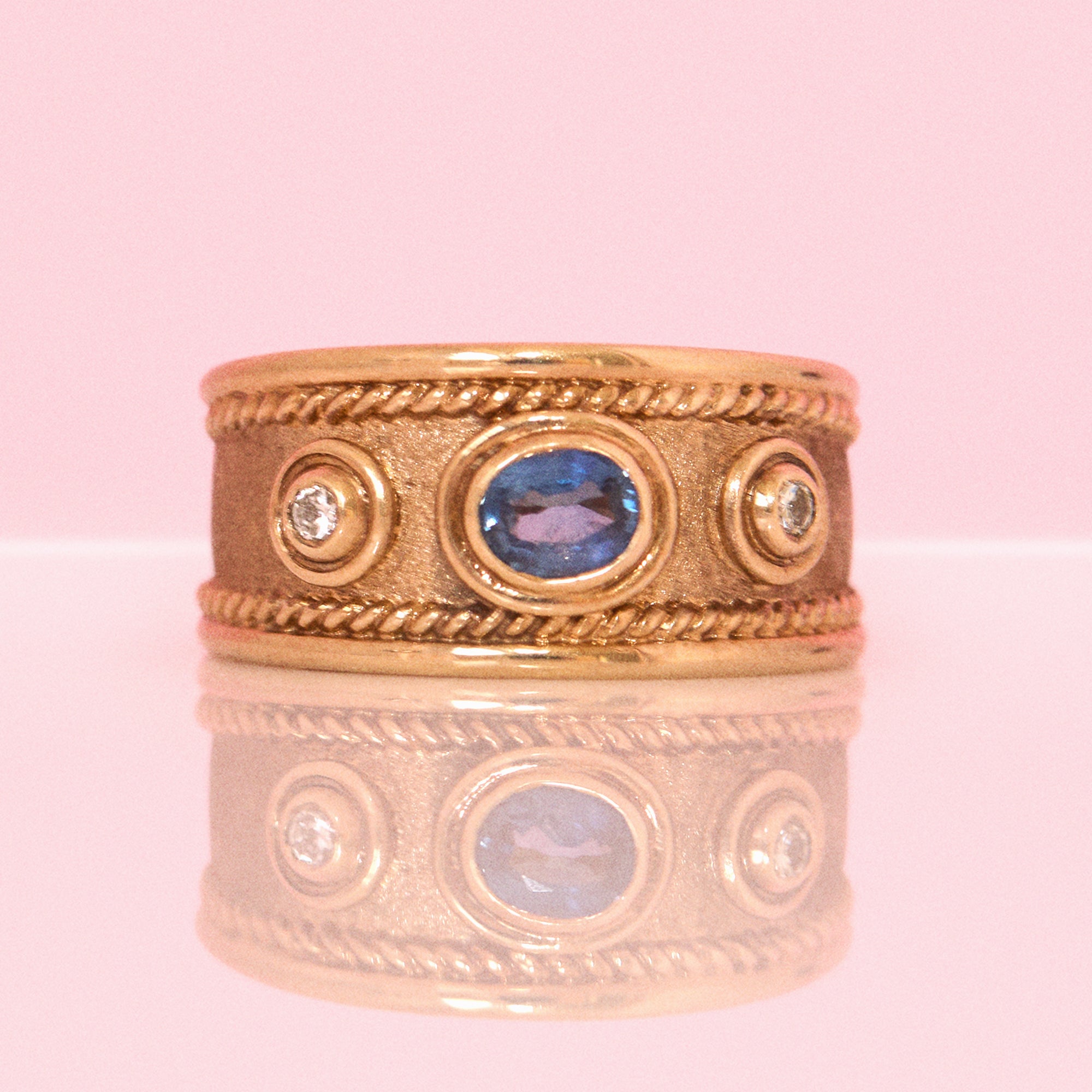 9ct gold sapphire and diamond ring
