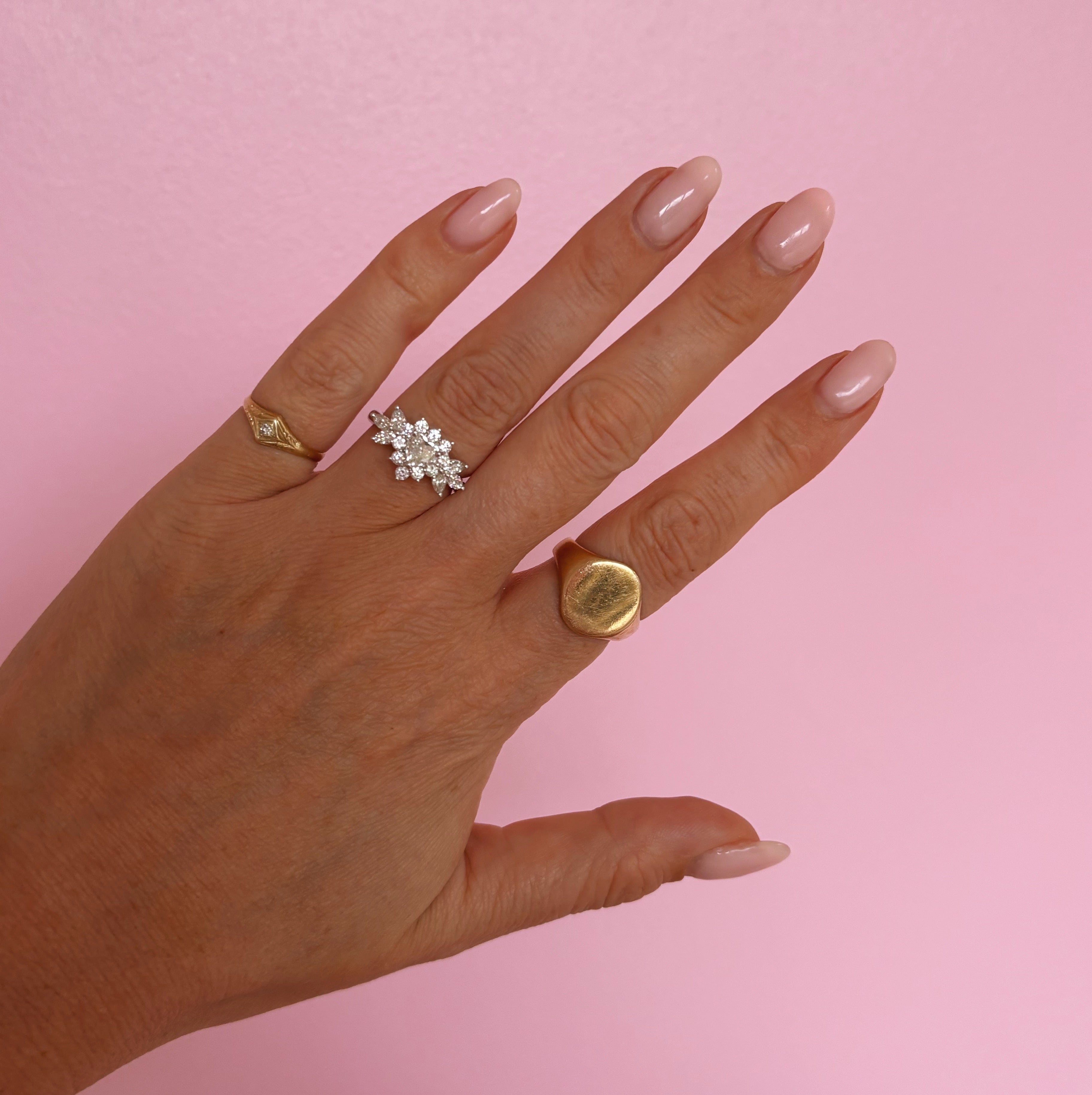 18ct white gold heart-shaped diamond cluster ring