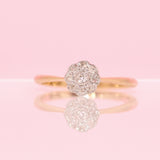 18ct gold diamond flower ring
