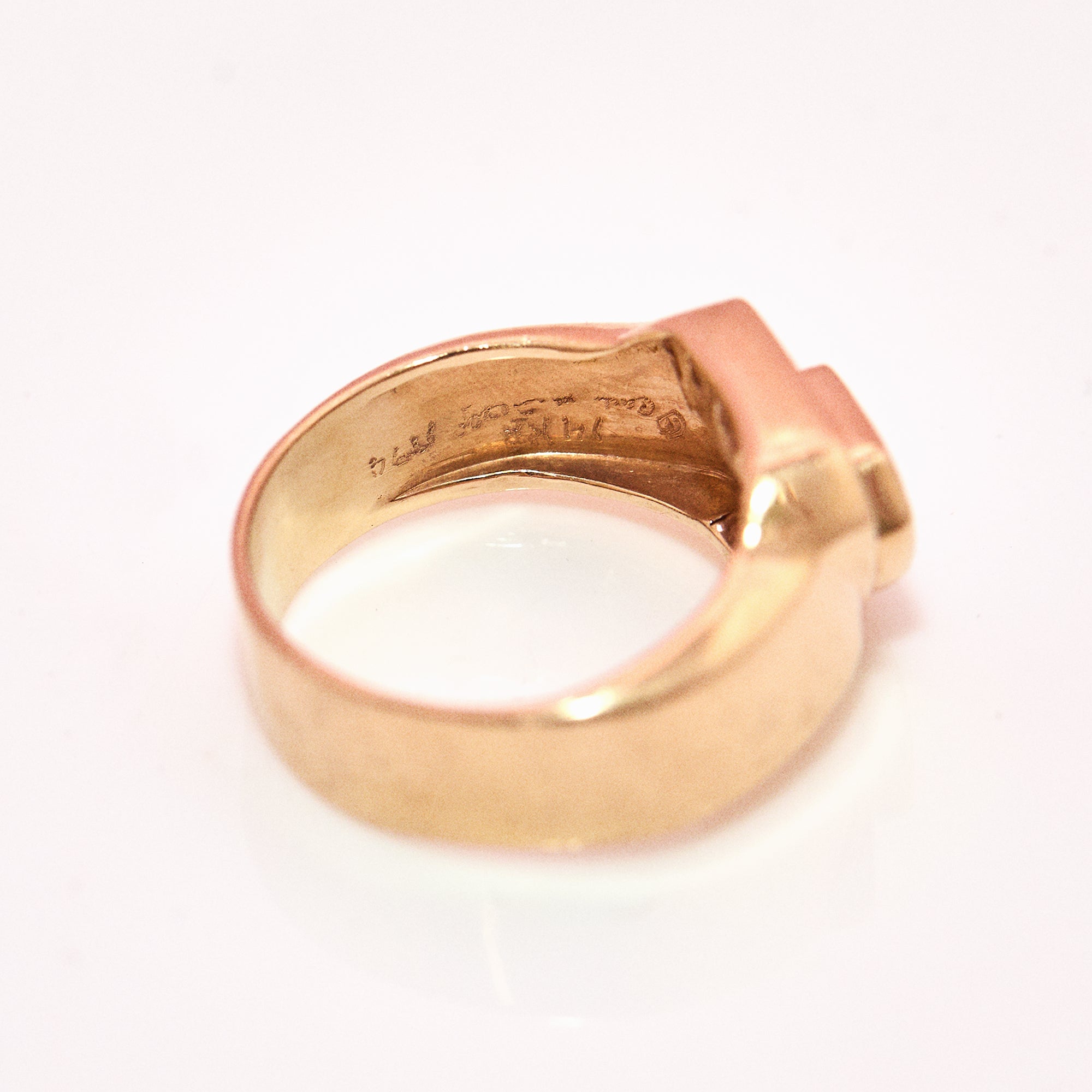 14ct gold Australian fire opal and diamond ‘crown’ ring