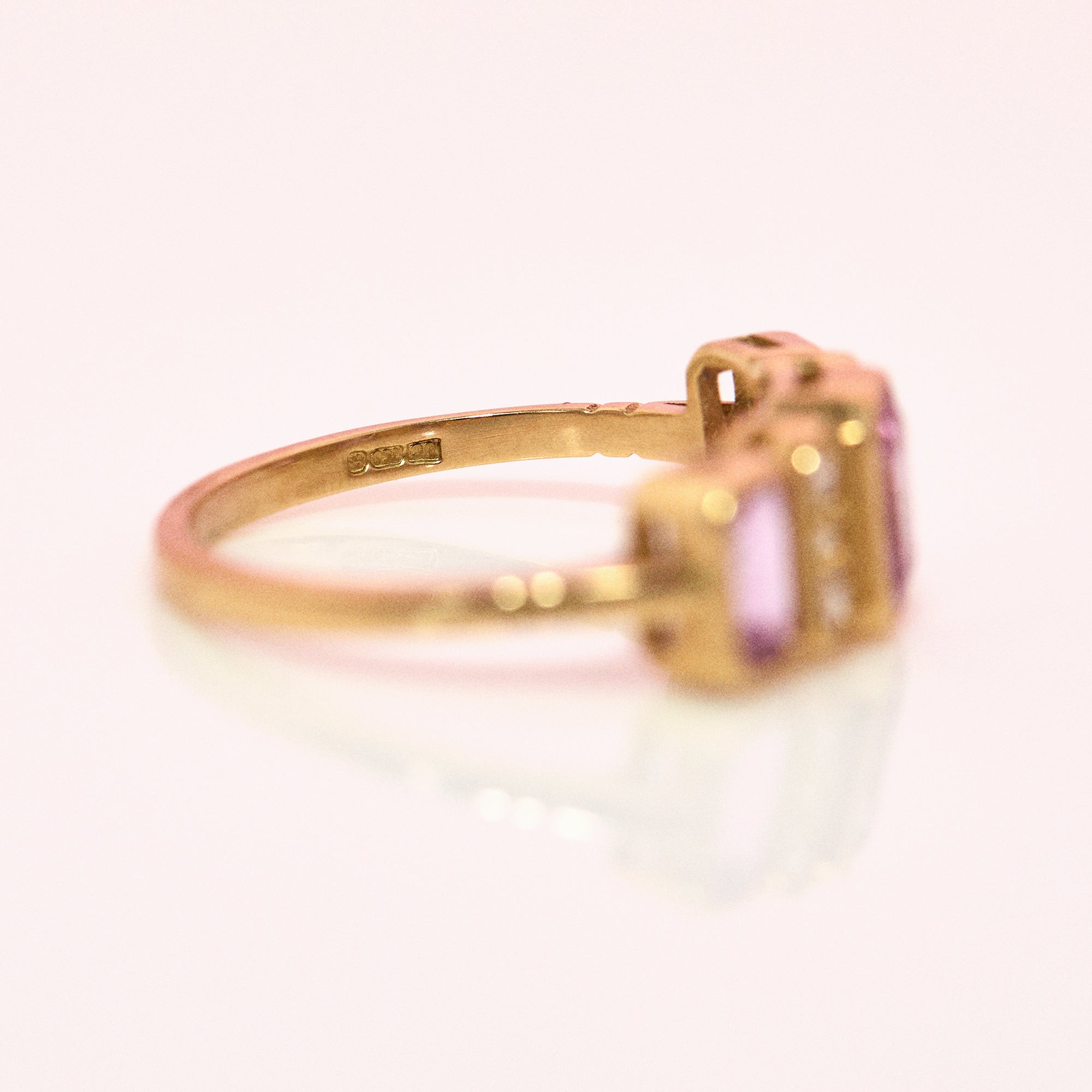 18ct gold pink sapphire and diamond ring (made to order)