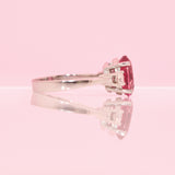 15ct white gold pink tourmaline and diamond ring