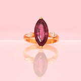 18ct gold marquise tourmaline and diamond ring