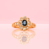 18ct gold sapphire and diamond flower ring