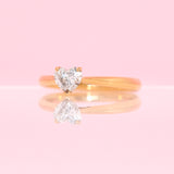 18ct gold ring set with a 0.48ct heart shaped diamond