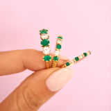 18ct gold emerald and diamond five stone ring