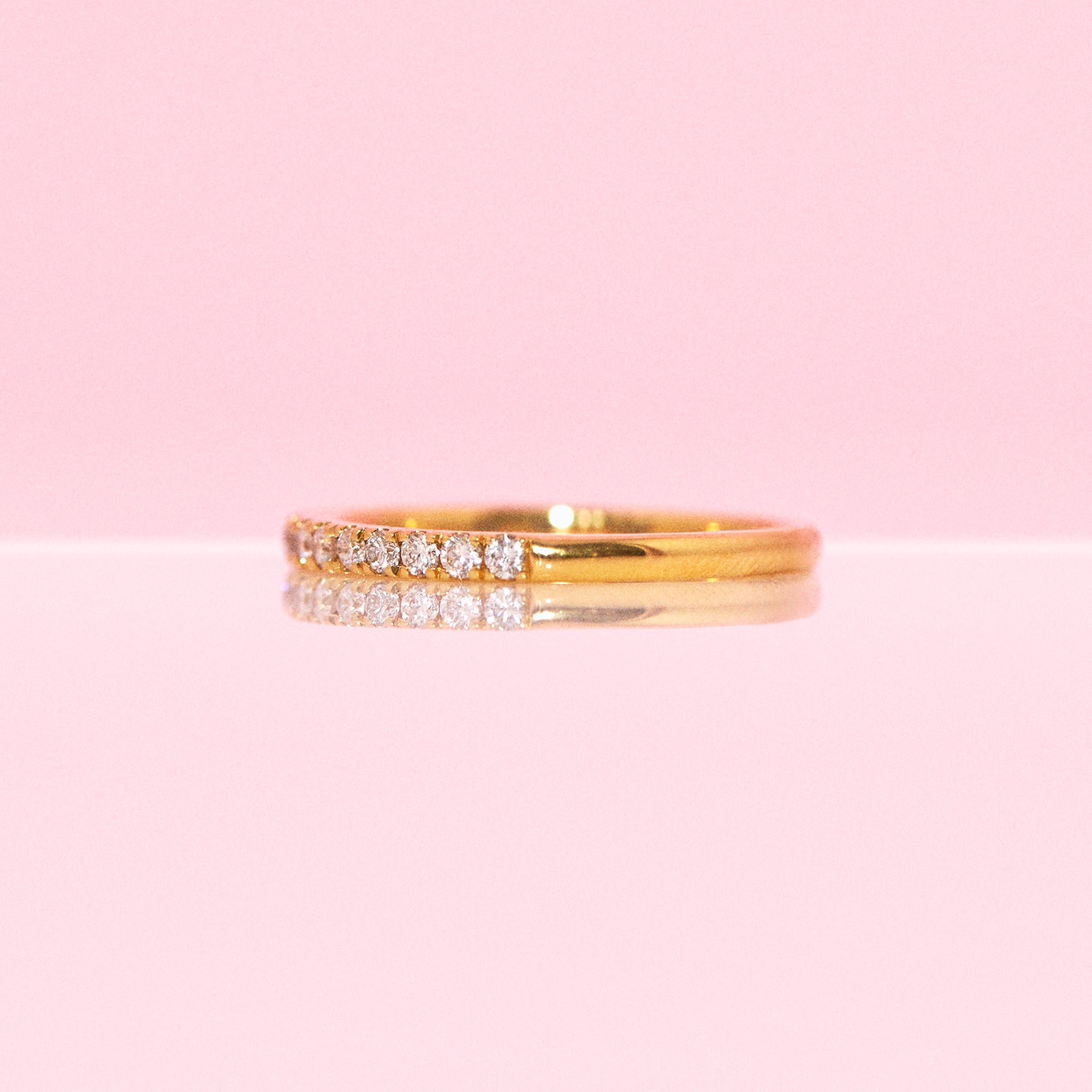 18ct gold half-eternity diamond ring