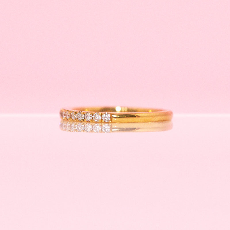 18ct gold half-eternity diamond ring