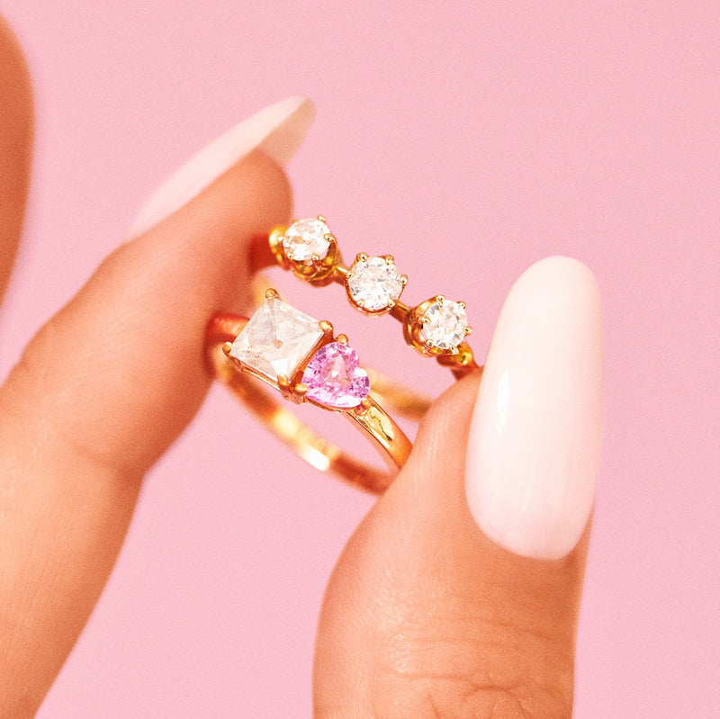 18ct gold ‘toi et moi’ pink sapphire and diamond ring