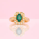 18ct gold emerald and diamond full eternity ring