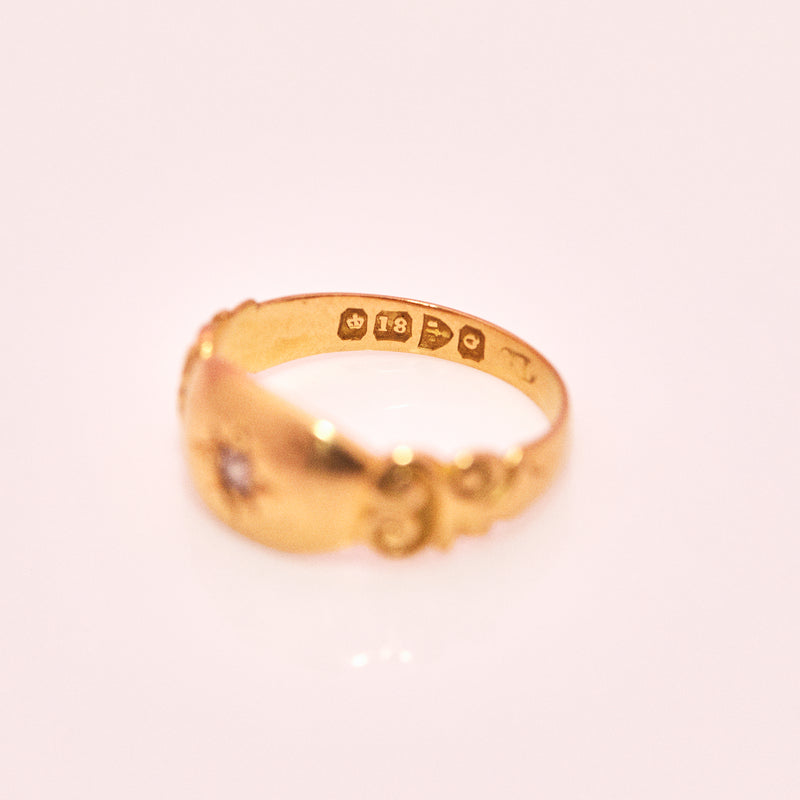 18ct gold diamond starburst gypsy ring from 1899