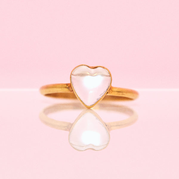 15ct gold heart shaped moonstone antique ring