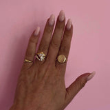 18ct gold baguette and round diamond ring set